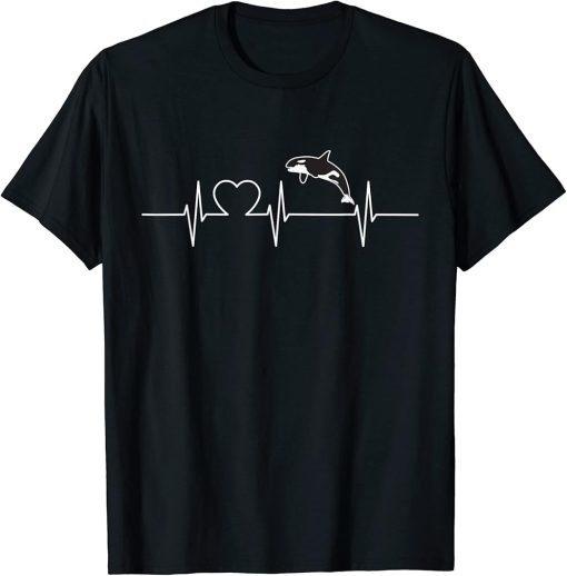 Orcas Cool Heartbeat Design with a Orca T-Shirt